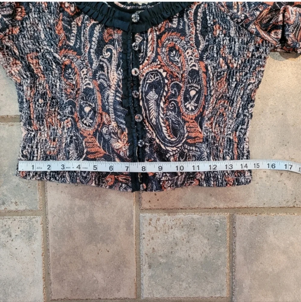 NWT Free People Velvet Blouse NWT sz L